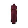 thumbnail image 2 of BLISSFUL STEP Women's Platform Chain Block High Heel Ankle Boots Burgundy 7, 2 of 7