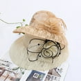 thumbnail image 3 of Yoyauz Women Sun Hat with Mesh Flower Decoration Wide Brim Hat Occasion Event Organza Fancy Church Dress Hat, 3 of 5