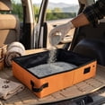 thumbnail image 3 of Portable Foldable Cat Litter Box, Lightweight Travel Outdoor Toilet, Car Camping Sand Pan for Kittens, Orange, M, 3 of 5