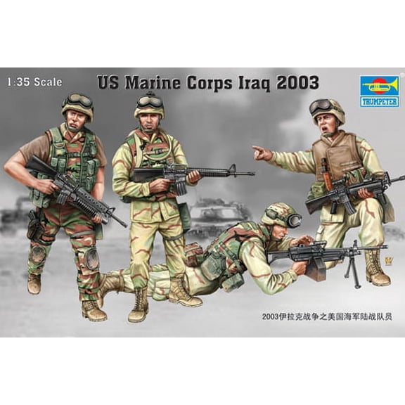 Trumpeter US Marine Corps Iraq 2003 Figure Set, Scale 1/35, 4-Pack