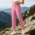 thumbnail image 2 of Edvintorg Womens Cargo Pants with Pockets High Waisted Hiking Trouser Outdoor Casual Athletic Pant Clothes Women Pink S-2XL, 2 of 9