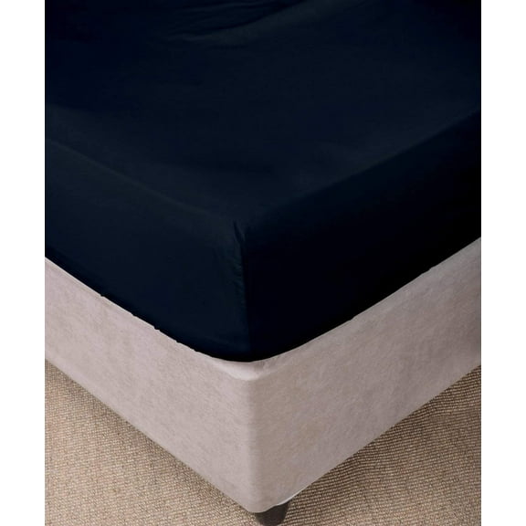 500 Thread Count 3 Piece (1- Fitted Sheet + 2- Pillow cover) Quality 10 Inch Deep Pocket 100% Egyptian Cotton Color Navy Blue Solid Size Twin XL
