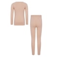 thumbnail image 4 of Haitryli Girls Fleece Figure Skating Outfits Seamless Long Sleeve Top with Pants Set for Gymnastics Ballet Dance Practice A Nude 10-14, 4 of 7