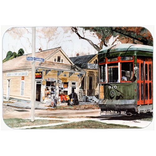 Caroline's Treasures New Orleans Streetcar Kitchen/Bath Mat
