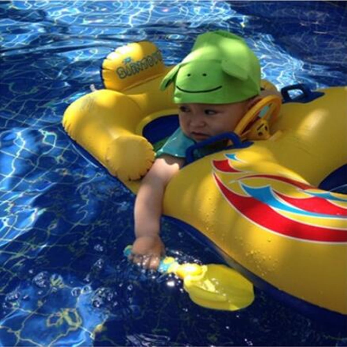 for Kids with Canopy Inflatable Floatie Swim Ring for Kids Aged 16-36 Months Babies Baby Pool Float Swimming Float with Sun Canopy Toddlers