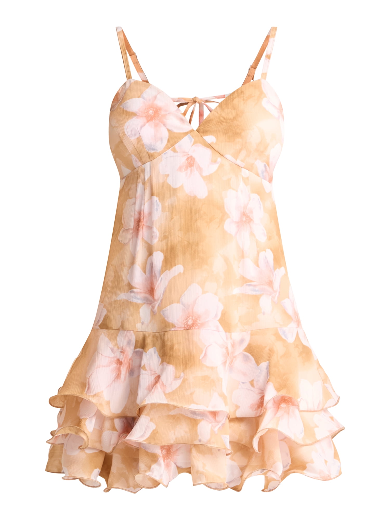 Madden NYC Women's Floral Print Tiered Ruffle Mini Dress, Sizes XXS-XXL