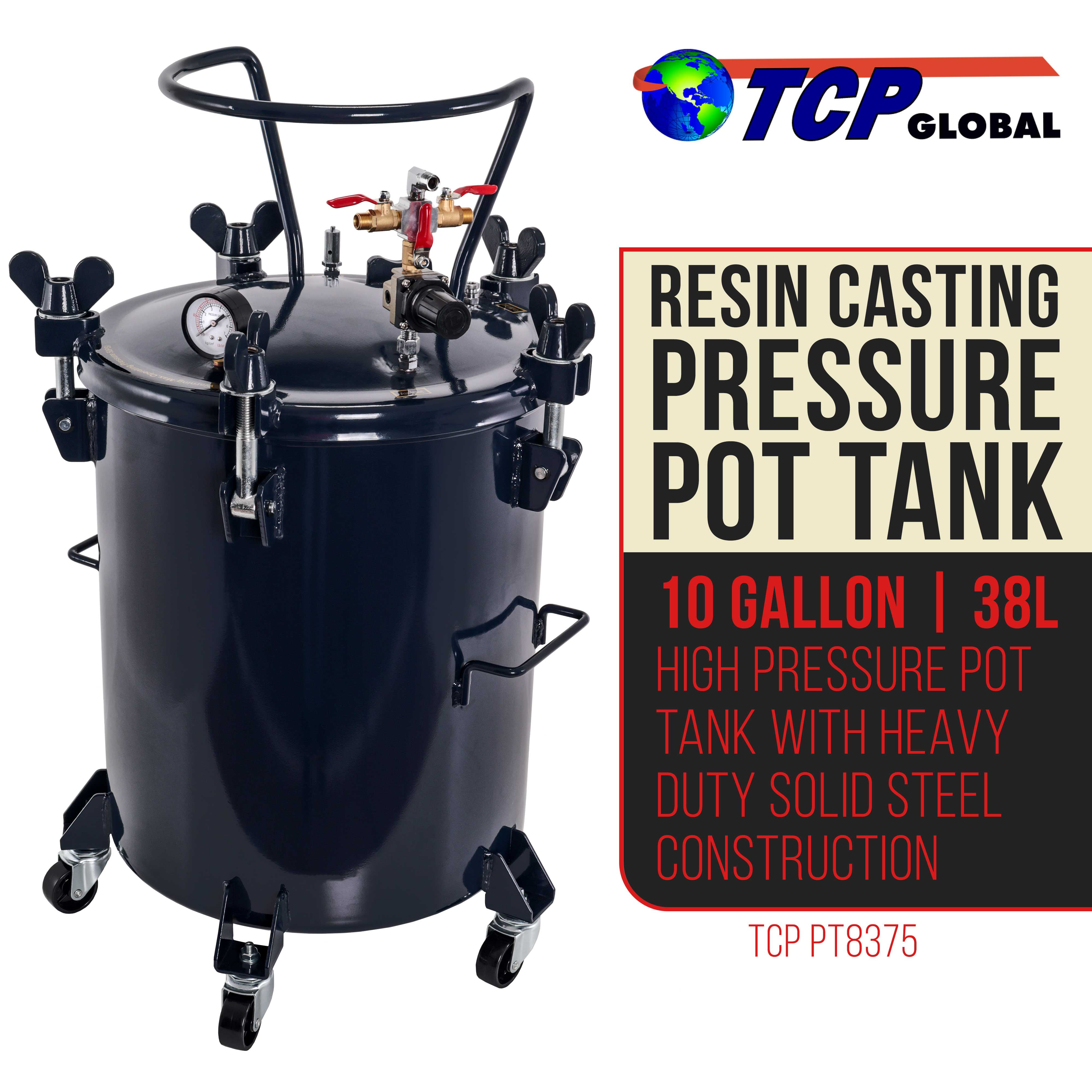 10 Litre Pressure Pot & Lining Pot - Set Up For Resin Casting / Stabil