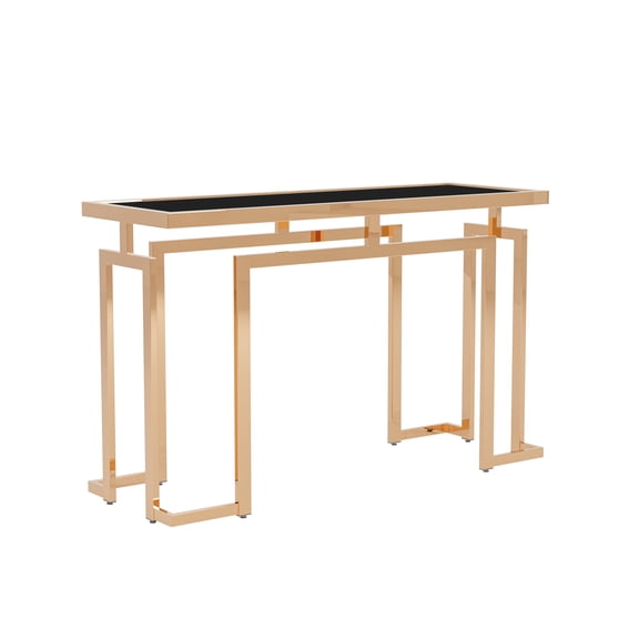 Furniture of America Gendry Glass Top Console Table, Gold