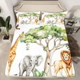 thumbnail image 2 of Castle Fairy Girls Kawaii Lion Giraffe Elephant Queen Sheet Sets,Wildlife Bed Set, 2 of 7