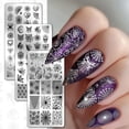 thumbnail image 3 of 3pcs Spider Web Nail Stamping Plates Nail Art Plates Gothic Nails Image Plates Spooky Cobwebs Patterns Manicure Art Templates, 3 of 7