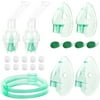 2 Pack Nebolizador Inhaler Machine Reusable Accessories with Adult & Kids Masks, Mouthpiece, Medicine Cup, Air Tube