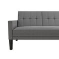 DHP Hudson Small Space Sectional Sofa Futon, Grey Linen