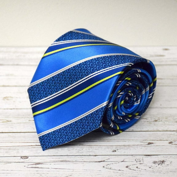 CTR Choose the Right Boys Striped Blue and Blue Adjustable Clip Microfiber Necktie by Ringmasters