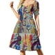 thumbnail image 3 of Vestido playero de manga corta con estampado de graffitis y arte callejero para mujer., 3 of 7