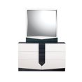 thumbnail image 1 of homeroots bed & bath 384010 White and Grey Mirror with Rectangular Wood Trim, 1 of 1