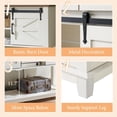 thumbnail image 4 of AMERLIFE Sofa Table with Sliding Barn Doors, TV Console Table, 46" Farmhouse Rustic Storage Entryway Table, Adjustable Open Shelves, Hallway, Living Room, Bedroom, Antique White, 4 of 15