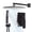 Matte Black, variant on EDX Shower Faucet Set, 12 Inch Square Rainfall Shower Head and Handle Set, Wall Mounted, Pressure Balance Valve, Matte Black