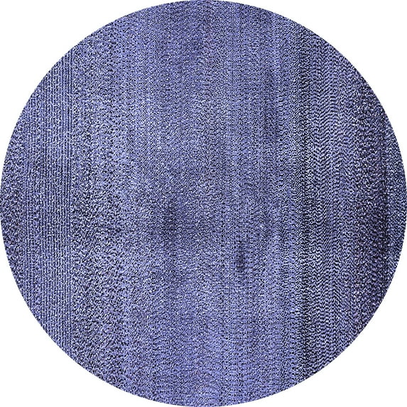 Ahgly Company Indoor Round Abstract Blue Modern Area Rugs, 8' Round