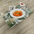 thumbnail image 2 of Ambesonne Green Place Mats Set of 4, Tropical Nature Design Leaves, Standard Size, Emerald Ivory Pale Brown, 2 of 5