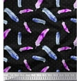 thumbnail image 1 of Soimoi Black Heavy Satin Fabric Feathers & Dots Decor Fabric Printed Yard 54 Inch Wide, 1 of 3