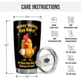 thumbnail image 3 of Wakey Wakey Egg Baky Funny Rooster 20oz Stainless Steel Insulated Tumbler - Leak-Proof Travel Coffee Cup, Farm Humor Chicken Themed Drinkware for Morning, 3 of 6