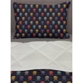 thumbnail image 3 of Pixel Art Comforter & Sham Bedding Set, Skull with Bones Pirate Inspired Colorful Motifs on a Dark Toned Backdrop, 3 pcs Duvet Set Microfiber Filling Quilt, 5 Sizes, Multicolor, by Ambesonne, 3 of 4