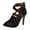 Black, variant on Stilettos Heels for Women Buckle Strappy Peep Toe Back Zipper Pumps Shoes High Heeled Summer Dressy Gladiator Sandals Black Size 7.5