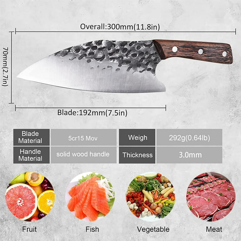 WXCOO Chef Kitchen Knife, 7.5 Inch Forged Kitchen Knife, High Carbon  Stainless Steel Kitchen Knife, Chef Knives for Women and Men. 