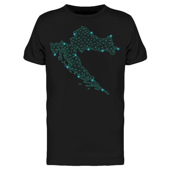 Polygonal Map Croatia T-Shirt Men -Image by Shutterstock, Male 3X-Large