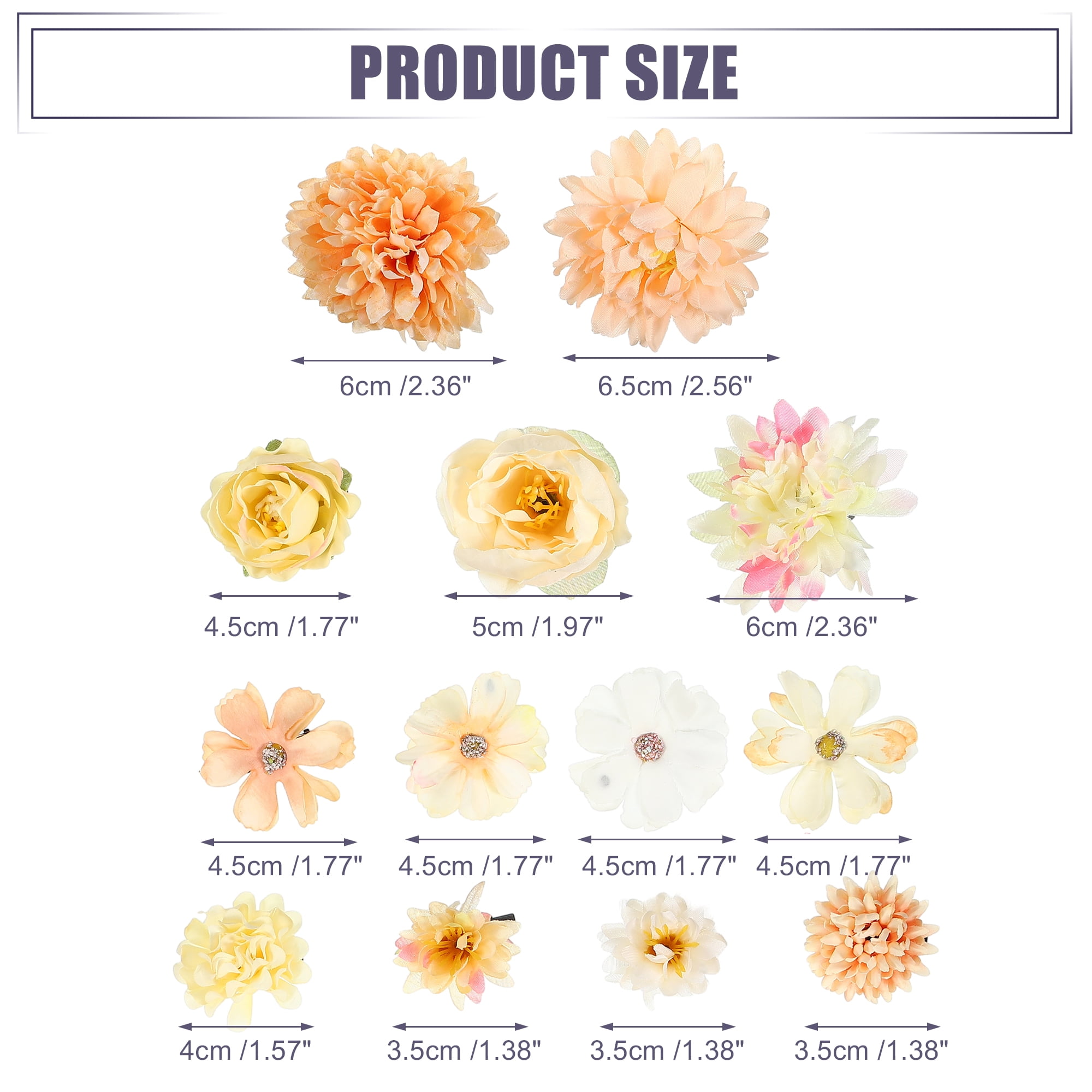 Unique Bargains 20Pcs Flower Hair Clips Flower Hair Barrettes Fake Flowers
