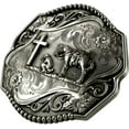 thumbnail image 2 of Moranse Religion Cross Cowboy Kneeling Prayer And Horse Design Belt Buckles, 2 of 6