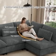 thumbnail image 5 of Wiilayok 130" Corduroy U-Shaped Modular Sectional Sofa 6-Seat Cloud Fluffy Couch Set for Living Room with Ottoman, USB Port, Cup Holder, Storage, Dark Gray, 5 of 9
