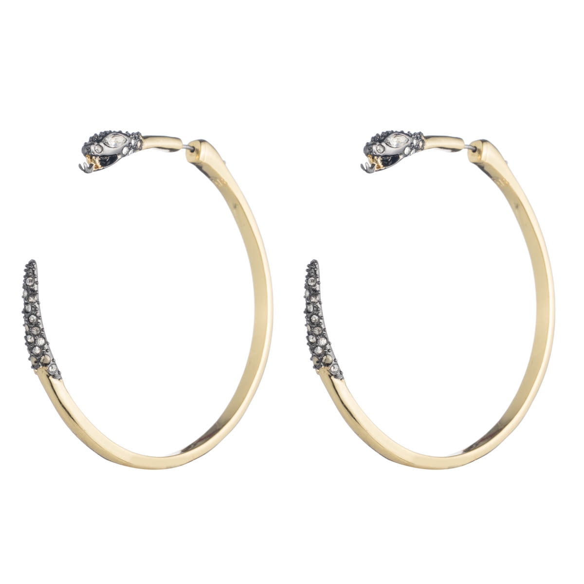 Alexis Bittar Gold Two Part Snake Hoop Earrings
