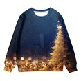 thumbnail image 4 of Gubotare Little Girls Sweatshirts Cotton Long Sleeve Crewneck Pullover Toddler Kids Winter Warm Shirt Sweater Tops Merry And Bright Sweatshirt (Navy,5-6 Years), 4 of 4