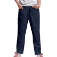 thumbnail image 3 of CPNG Kids Teenagers Boys Straight Dress Pants for Wedding School Formal Uniforms Pants Long Trousers Straight Leg Pants(Navy,12-13 Years), 3 of 8
