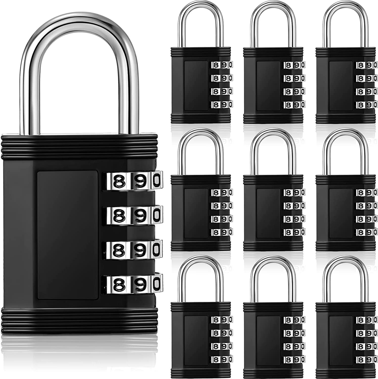 10 Pcs 4 Digit Combination Locks Locker Locks Resettable Combo Lock