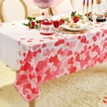 thumbnail image 4 of Joyfol Day Valentines Tablecloth Rectangle，Red Heart Polyester Fabric Table Cloth，Washable Easy Care Reusable Table Cover，Anniversary Party Table Decoration for Dining Party（60x84 Inches）, 4 of 6