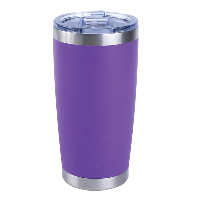 Vasos de Acero Inoxidable - Termo Tumbler | Vaso Térmico de 20oz - 600ml | Mantiene la Temperatura Entre 8 y 24 Horas - Bebidas Frías y Calientes | Tapa Antiderrame - Ideal para violeta 20oz - 600ml NORDAY 20TBLACK
