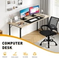 thumbnail image 5 of Dkelincs 47 inch Computer Desk and Chair Set Home Office Modern Wood Study Desk & Mesh Ergonomic Height Adjustable Office Chair for Small Spaces, Nature & Black, 5 of 8
