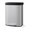 thumbnail image 1 of Step Trash Can – Large Capacity 16 Gal Stainless Steel – Soft-Close Plastic Lid – Rectangular – Kitchen, Bathroom & Living Room – Recycling Waste Container – Silver, 1 of 6