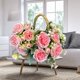 thumbnail image 2 of XmhyTop 2 piezas de flores artificiales de tacto real, flores falsas para decoración del hogar, oficina, boda, arreglo de ramo de flores artificiales para decoración (rosa, 12,2 pulgadas de largo), 2 of 4