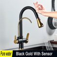 thumbnail image 1 of Antique Brass Touch Kitchen Faucet Dual Handle Tap Deck Mounted 360 Rotation Pull Out Soft Water Wash Hot Cold Mixer Crane Taps, 1 of 3