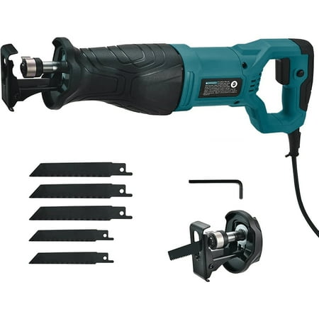 

7.5A Reciprocating Saw 2800Spm No-Load Speed Reciprocating Saw Corded Electric Hand Saw with 5 for Cutting Wood Metal and Pvc