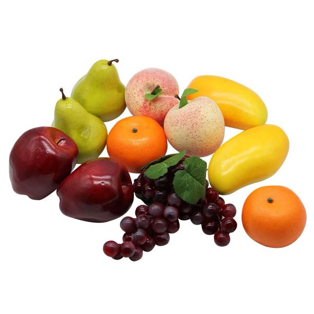 Decorative Lifelike Realistic Artificial Fake Fruit Decor (Set of 12