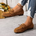thumbnail image 4 of WHLBF Shoes for Women Round Toe Casual Plus Size Loafers Solid Color Bow Closed Toe Flat Soft Sole Size 5.5, 4 of 9