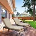 thumbnail image 5 of BPS 72" x 21" x 3" Outdoor Chaise Lounge Cushion, Fade & Water Resistant Patio Chair Cushion, Set of 2 - Brown, 5 of 10