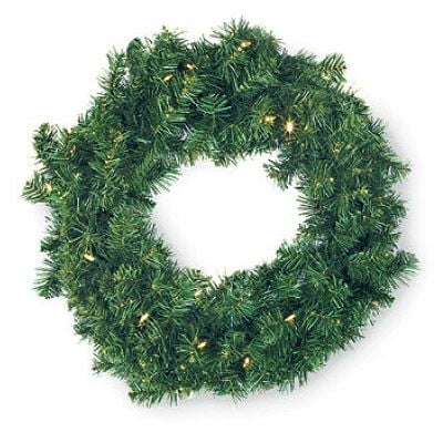 - Gerson 2144380 Christmas Wreath, 30 Color-Changing LED Lights, Battery-Operated, 24-In.