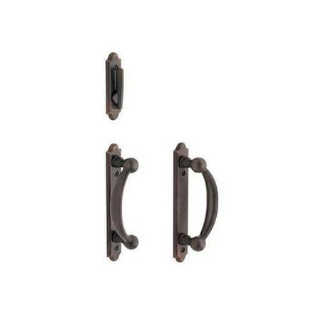 Baldwin 5971.BPG2 Lock Set Boulder Sliding Door Hardware ;Distressed Oil Rubbed Bronze