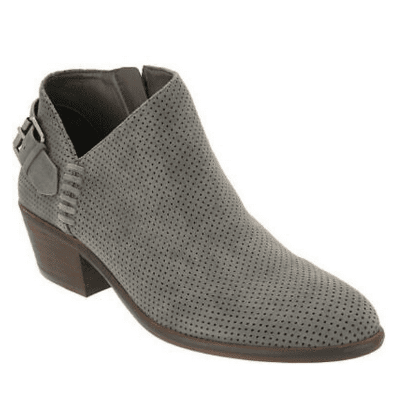 Vince Camuto Suede Booties with Buckle Detail - Parveen Gray Stone 9 M