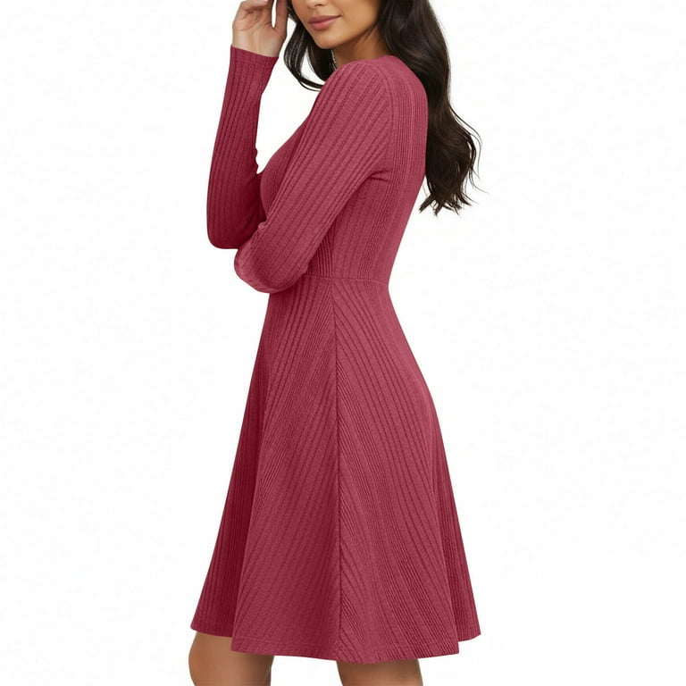 TAGOLD Womens Casual Summer Dresses Solid Color Crew Neck Long Sleeve Lightweight Loose - Walmart.com TAGOLD Womens Casual Summer Dresses Solid Color Crew Neck Long Sleeve Lightweight Loose - Walmart.com